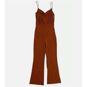 NEW Jason Wu Emmett Burnt Orange Cowl Neck Jumpsuit L